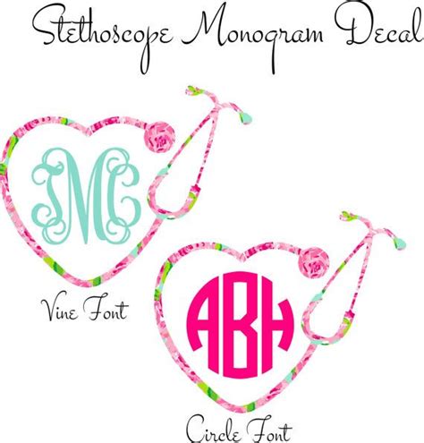 Stethoscope Monogram Decal By Southernideology On Etsy Monogram Decal