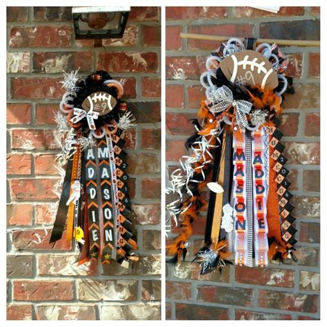 Garter Mum And Matching Mum Orange Black White And Silver Homecoming