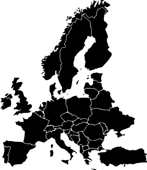 Kostenlose Vektorgrafik Europa Karte Länder Silhouette