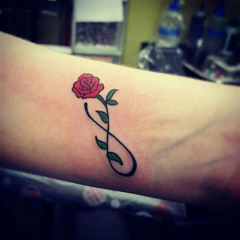 101415 Red Rose Infinity Wrist Tattoo Infinity Tattoo On Wrist Rose