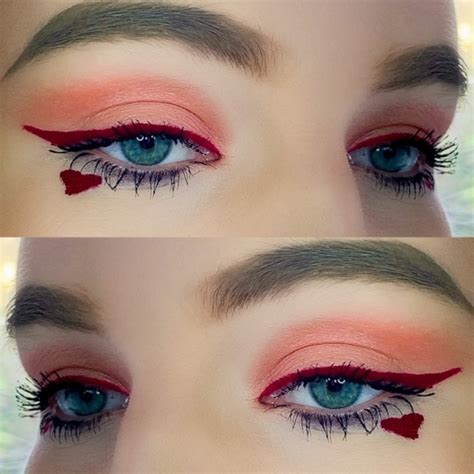 valentine s day heart makeup look 2020 beauty and the bookshelves