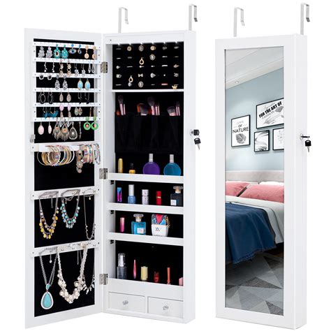 Full Length Mirror Jewelry Cabinet Leds Jewelry Armoire Wall Mounted