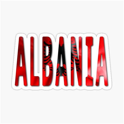 Albania Word With Flag Texture Sticker By Markuk97 Redbubble