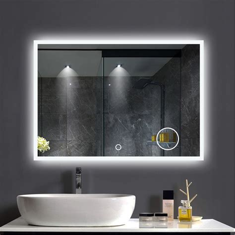 35 X 28 Anti Fog Wall Mounted Led Mirrors Horizontalvertical Lighted Bathroom Mirror With