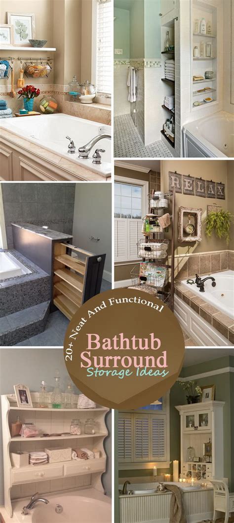 Before you buy a whirlpool bathtub, take these important a circular whirlpool tub with a custom wood and marble base echoes the domed ceiling above it in this. 20+ Neat And Functional Bathtub Surround Storage Ideas 2017