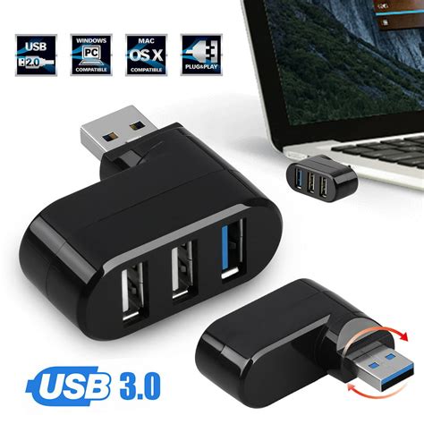 3 Port Usb 30 Hub 5gbps High Speed Usb Hub For Pc Laptop Macbook
