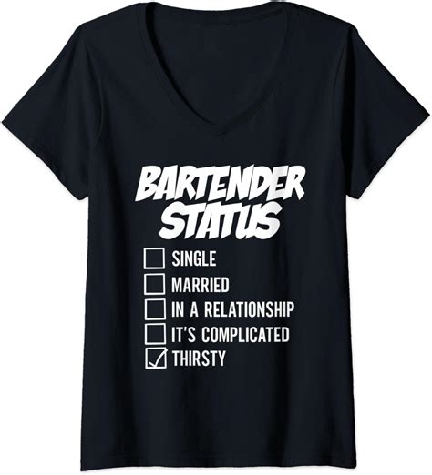Womens Funny Bartender Saying Quote V Neck T Shirt
