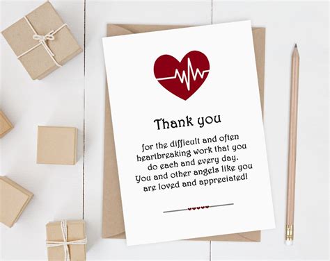 Nurse Appreciation Thank You Card Printable