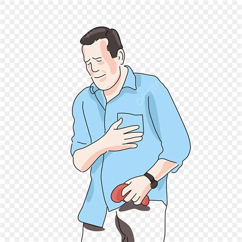 Chest Pain Vector Hd Png Images Severe Heartache Man Suffering From