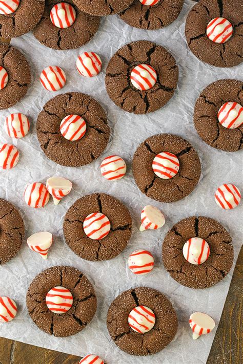 Easy Peppermint Chocolate Thumbprint Cookies Recipe For Christmas