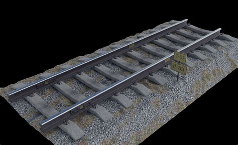 3d Model Railway Track Vr Ar Low Poly Cgtrader