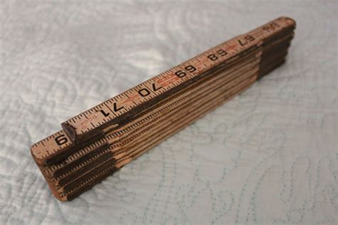 Vintage Lufkin Red End Folding Ruler Etsy Lufkin Vintage Wooden Ruler