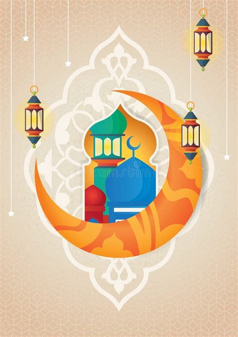 Hari Raya Card Design Vector Illustration Decorative Design Stock