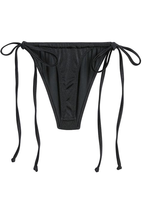 black g string ruched bikini