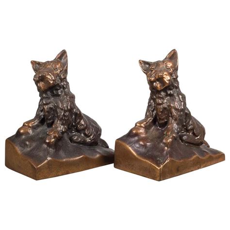 Bronze Plated Scotty Dog Bookends Circa 1940 At 1stdibs