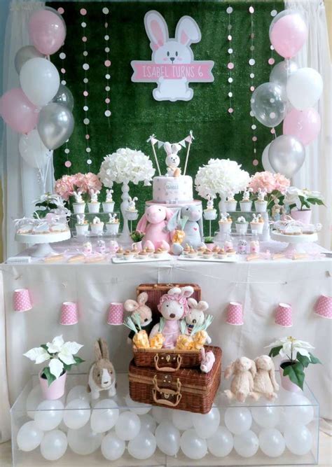 Take A Look At This Adorable Rabbit Themed Birthday Party The Dessert