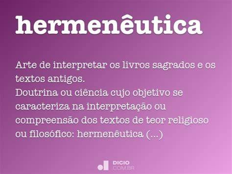 Hermenêutica Dicio Dicionário Online De Português