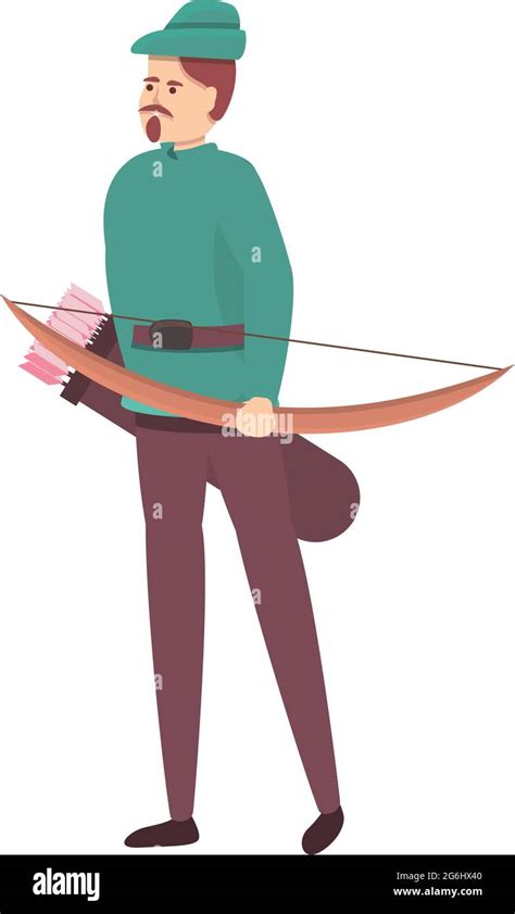 Medieval Archer Icon Cartoon Vector Archery Character Knight Arrow