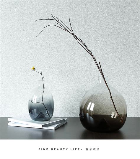 ma。北欧丨餐桌玻璃花瓶透明摆件插花干花花器文艺简约现代装饰品 美间设计