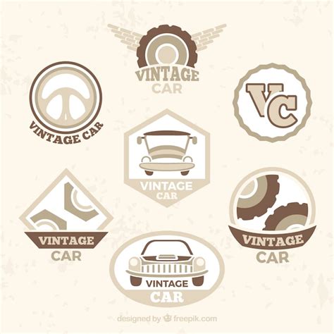 Vintage Auto Logo Collectie Gratis Vector