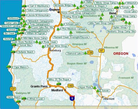 Map Of Oregon State Parks Path Map