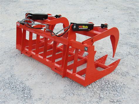 72″ Dual Cylinder Root Bucket Grapple Attachment Fits Skid Steer Quick