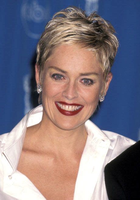 Her strict father was a factory worker, and her mother was a homemaker. sharon stone hairstyles short hair | Haarschnitt ...