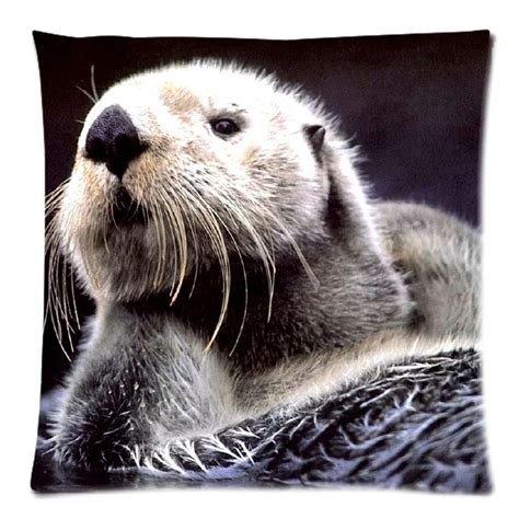 Decorative Cushion Cover Sea Otter Throw Pillow Case For Sofa Bed