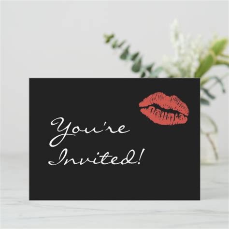 Red Lips Kiss Party Invitation Zazzle