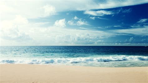 Nature Beauty Landscape Blue Sea Waves Beach Sky Clouds Wallpapers Hd Desktop And