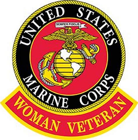 Marine Corps Woman Veteran With Eagle Globe And Anchor Round Patch