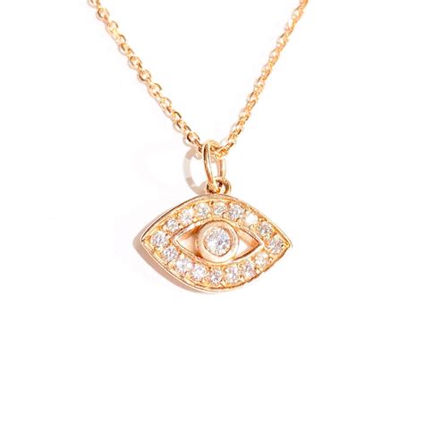 Xl Diamond Evil Eye Pendant In K Gold Etsy