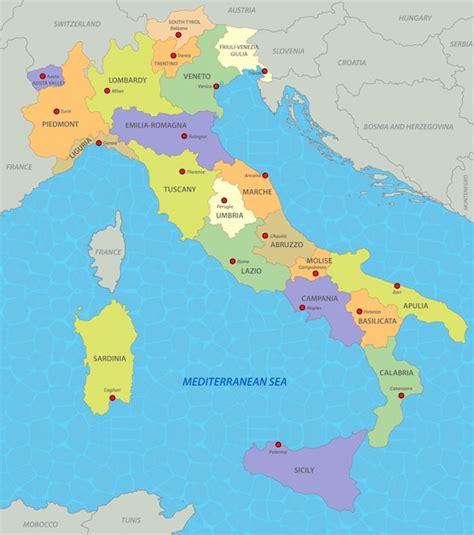 Mapa De Italia Descargar Vectores Premium