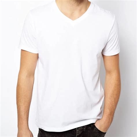 Free Shipping Solid T Shirts Men Blank T Shirt V Neck Short Sleeve Man