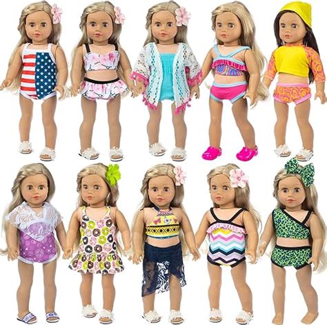 ZITA ELEMENT Sets American Inch Girl Doll Fashion Swimsuits Bikini Swimwear For Inch
