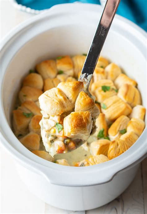 Crock Pot Chicken Pot Pie With Biscuit Topping A Spicy Perspective