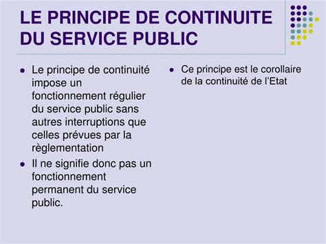 Principe De Continuité Du Service Public - PPT - ORGANISATION DU TRAVAIL ADMINISTRATIF PowerPoint Presentation