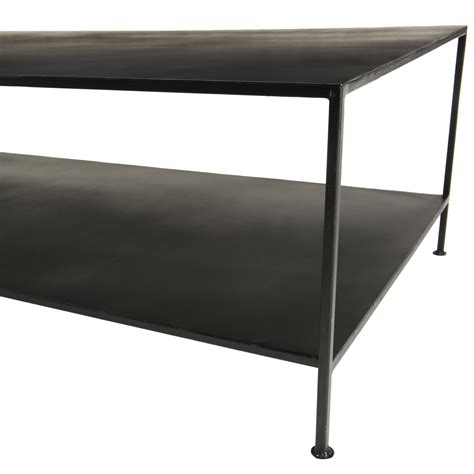 Table Basse Rectangulaire Métal Noir Double Plateau Liverpool Tables