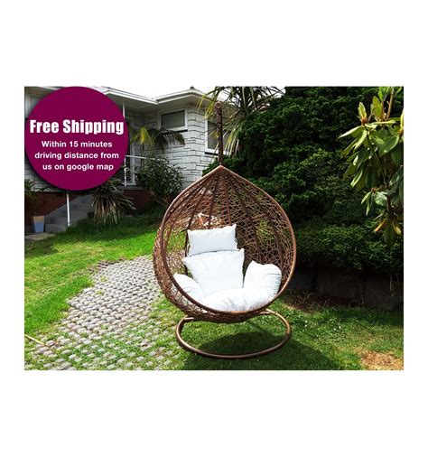 Ikea ikea ps lomsk swivel chair white red with the hood pulled down the chair is a secret hiding place for a child. Hanging Egg Chair with Base & Cushion - Swing Outdoor ...