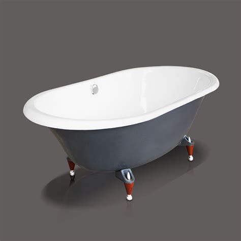 Many professionals point out that cast iron appears as the most successful material in the production of sanitary bowls. C4602-1 Cast-Iron Bathtub With Wooden Claw foot (With ...