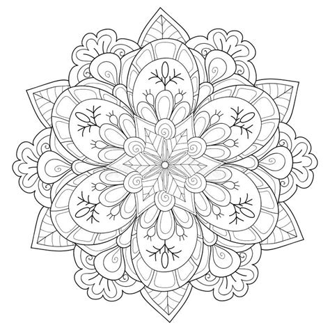 Adult Coloring Bookpage A Zen Mandala Image For Relaxingzen Art Style