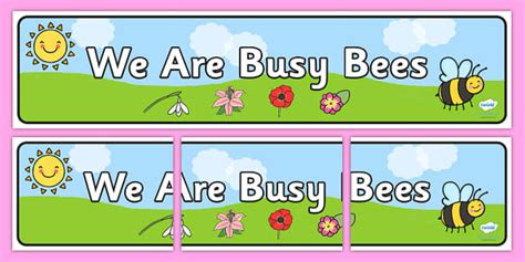 👉 We Are Busy Bees Display Banner Teacher Made Twinkl