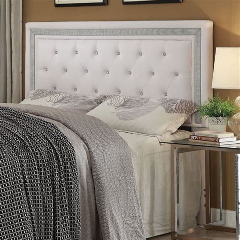 Coaster Andenne Tufted King California King Panel Headboard In White In