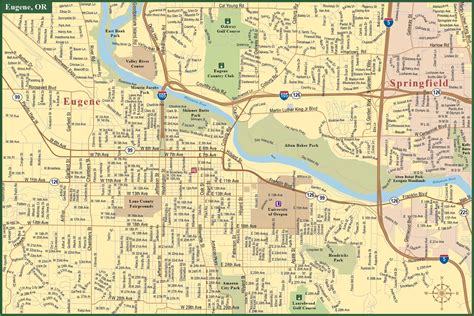 Eugene Downtown Map Digital Vector Creative Force