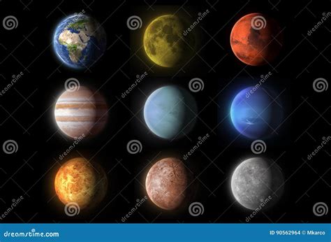 Realistic Planets Solar System Planet Space Universe Galaxy Sun Moon Saturn Mercury Jupiter