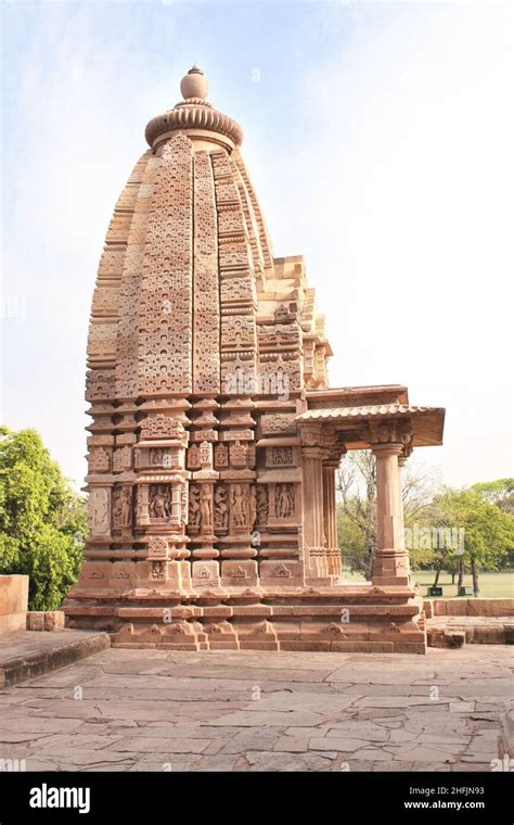 Ancient Stone Temple In Khajuraho Madya Pradesh India Unesco World