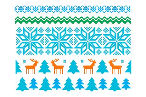 26 Christmas Sweater Borders, SVG Cutting Files, Clipart Set (1015711