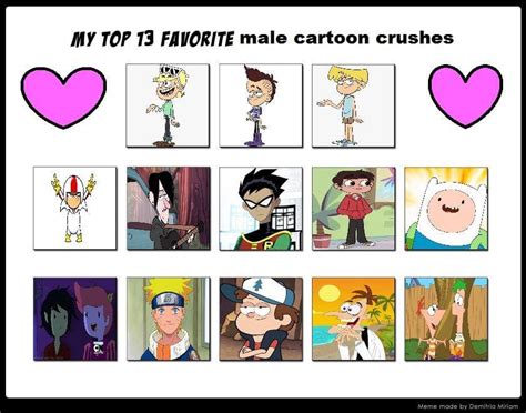 My Top 13 Favorite Male Cartoon Crushes By Hodung564 On Deviantart
