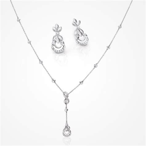 Infinity Platinum Evara Diamond Necklace And Earrings With Etsy