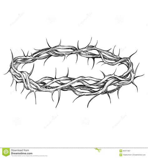 Crown Of Thorns Religious Symbol Hand Drawn Vector Illustration Stock